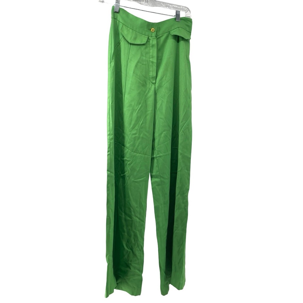 Fancy Pants Women's Trousers Wide Leg Green Vintage Style Size Medium